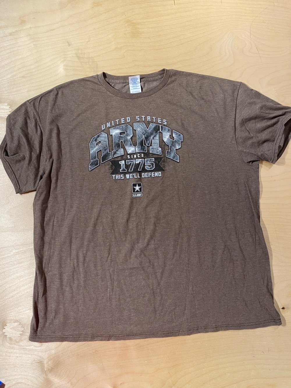 United States Army Brown Graphic Tee on Delta Tag 3XL (SA)